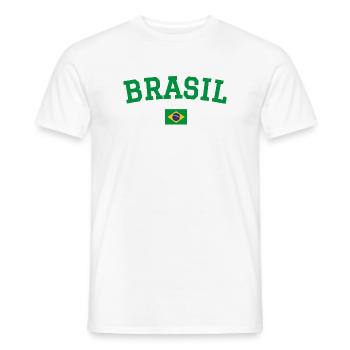 Brazil Flag Design Green - Men's T-Shirt - white - Front - AI Model Male 178 dark (178cm)