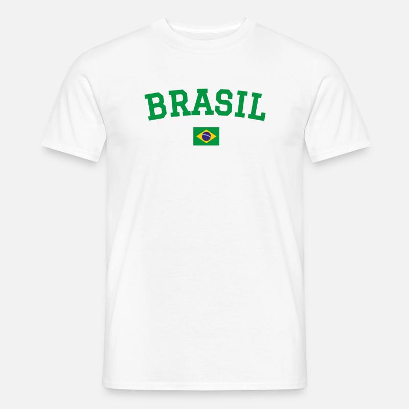 Drapeau du Brésil Conception Vert - T-shirt homme - blanc