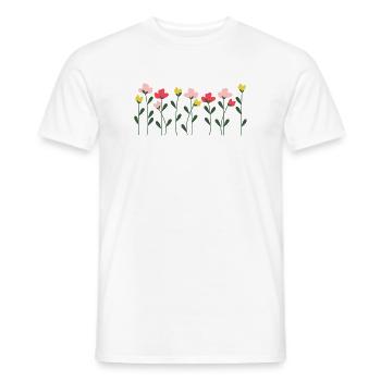 Herzblumen auf minimalem Schwarz - Männer T-Shirt - Weiß - Vorne - AI Model Male 178 dark (178cm)