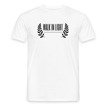 Couronne de laurier rétro Walk In Light - T-shirt homme - blanc - Devant - AI Model Male 178 dark (178cm)