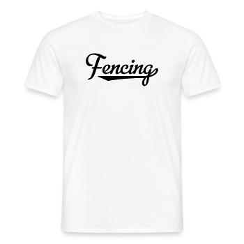2541614 15587940 fencing - T-shirt homme - blanc - Devant - AI Model Male 178 dark (178cm)