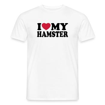 I love my hamster - Men's T-Shirt - white - Front - AI Model Male 178 dark (178cm)