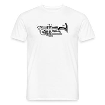 Trumpet with Shadow - Men's T-Shirt - white - Front - AI Model Male 178 dark (178cm)