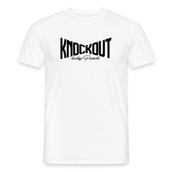 knockout lucky punch sticker sticker hooligan - Men's T-Shirt - white - Front - AI Model Male 178 dark (178cm)