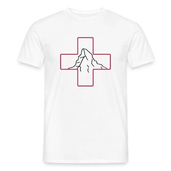 Matterhorn | Swiss flag | Switzerland | hike - Men's T-Shirt - white - Front - AI Model Male 178 dark (178cm)