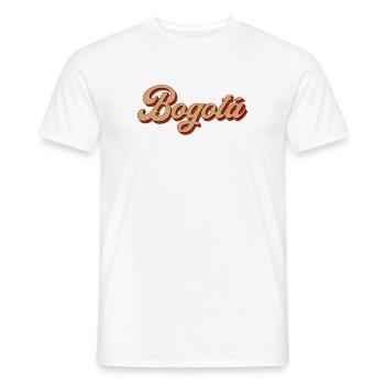 Bogotá Retro Script Schriftzug - Männer T-Shirt - Weiß - Vorne - AI Model Male 178 dark (178cm)