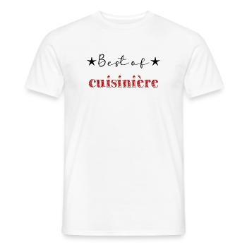 CUISINIERE. MAMAN. FÊTE DES MÈRES. BONNE FÊTE - T-shirt homme - blanc - Devant - AI Model Male 178 dark (178cm)