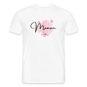 Maman hibiscus - T-shirt homme - blanc - Devant - AI Model Male 178 dark (178cm)