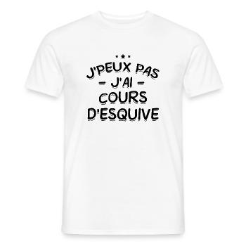 J'Peux Pas ! J'Ai Cours D'Esquive 🏃‍♂️💨 - T-shirt homme - blanc - Devant - AI Model Male 178 dark (178cm)