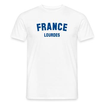 LOURDES, France - T-shirt homme - blanc - Devant - AI Model Male 178 dark (178cm)