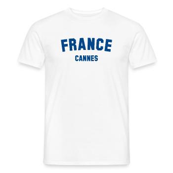 CANNES France Frankreich - Men's T-Shirt - white - Front - AI Model Male 178 dark (178cm)