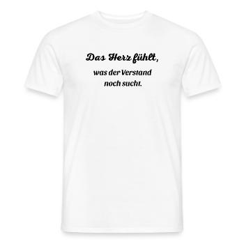 Le cœur ressent - T-shirt homme - blanc - Devant - AI Model Male 178 dark (178cm)