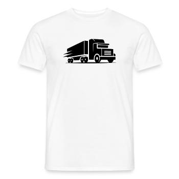 Logo du camion - T-shirt homme - blanc - Devant - AI Model Male 178 dark (178cm)