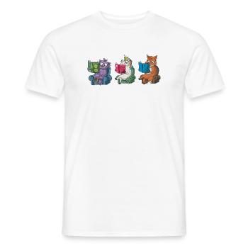 Niedliche Tiere lesen Believe In Yourself Design - Männer T-Shirt - Weiß - Vorne - AI Model Male 178 dark (178cm)