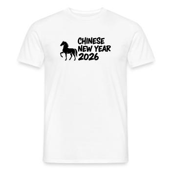 Year of the Horse Pferde Schriftzug - Männer T-Shirt - Weiß - Vorne - AI Model Male 178 dark (178cm)