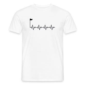 Golf Golfer Golf Golf Hole avec drapeau ECG Battement de cœur - T-shirt homme - blanc - Devant - AI Model Male 178 dark (178cm)