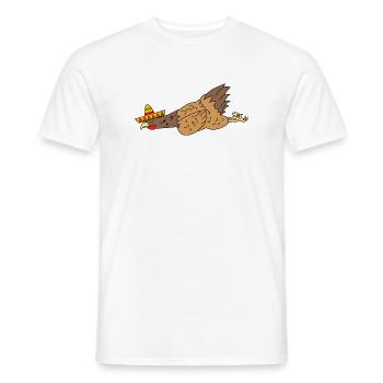 Funny Chicken Sombrero Tired Cinco De Mayo Fiesta  - Men's T-Shirt - white - Front - AI Model Male 178 dark (178cm)