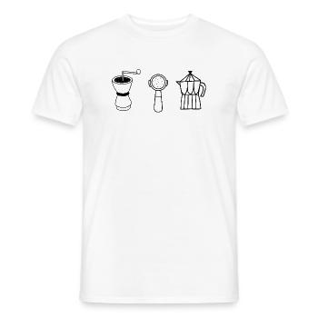 Évolution café  - T-shirt homme - blanc - Devant - AI Model Male 178 dark (178cm)