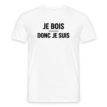 Je Bois Donc Je Suis Humour Apéro - T-shirt homme - blanc - Devant - AI Model Male 178 dark (178cm)