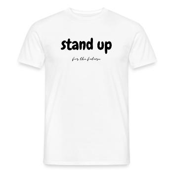 Stand Up for the future - Men's T-Shirt - white - Front - AI Model Male 178 dark (178cm)