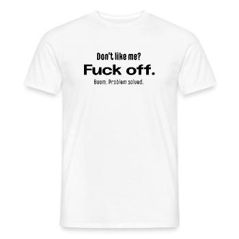 Tu ne m’aimes pas ? Va te faire foutre – Typographie qui dit - T-shirt homme - blanc - Devant - AI Model Male 178 dark (178cm)