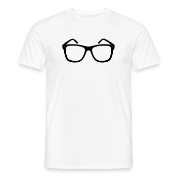 glasses - Men's T-Shirt - white - Front - AI Model Male 178 dark (178cm)