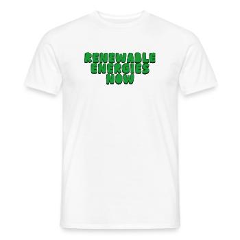 renewable energies now - Men's T-Shirt - white - Front - AI Model Male 178 dark (178cm)