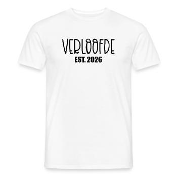 Wedding Engagement Fiancé 2026 - Men's T-Shirt - white - Front - AI Model Male 178 dark (178cm)