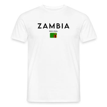Zambian flag, elegant minimalist design - Men's T-Shirt - white - Front - AI Model Male 178 dark (178cm)