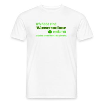Wassermelone entkernt  - Männer T-Shirt - Weiß - Vorne - AI Model Male 178 dark (178cm)