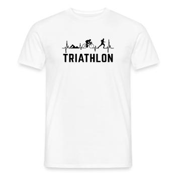 Triathlet Herzschlag-Triathlon - Männer T-Shirt - Weiß - Vorne - AI Model Male 178 dark (178cm)
