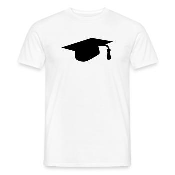 Abschlussmütze - Männer T-Shirt - Weiß - Vorne - AI Model Male 178 dark (178cm)