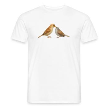Birds Motif 1 - Men's T-Shirt - white - Front - AI Model Male 178 dark (178cm)