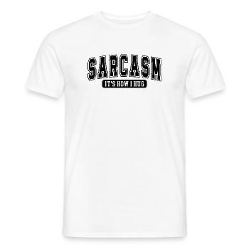 Sarkasmus Hoodie: It’s How i hug sarkastisch lusti - Männer T-Shirt - Weiß - Vorne - AI Model Male 178 dark (178cm)