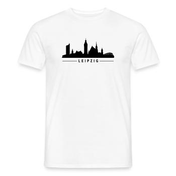 Leipzig Skyline - Männer T-Shirt - Weiß - Vorne - AI Model Male 178 dark (178cm)