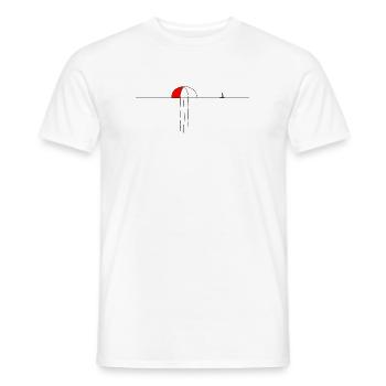 Regenschirm Qualle Minimalismus Lineart Meer - Männer T-Shirt - Weiß - Vorne - AI Model Male 178 dark (178cm)