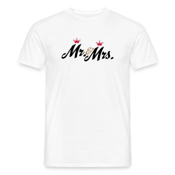 Lustige Geschenke zur Hochzeit, Mr and Mrs - Männer T-Shirt - Weiß - Vorne - AI Model Male 178 dark (178cm)