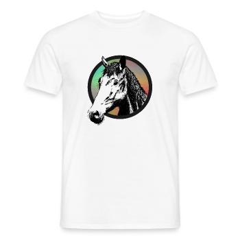 Horse mare stallion horses riding head gift - Men's T-Shirt - white - Front - AI Model Male 178 dark (178cm)