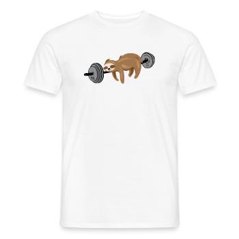Sloth strength fitness gym gweichte sport symbol - Men's T-Shirt - white - Front - AI Model Male 178 dark (178cm)