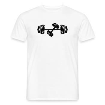 Weights dumbbell discs dumbbell 2 - Men's T-Shirt - white - Front - AI Model Male 178 dark (178cm)