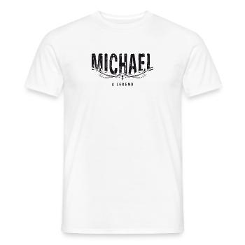 MICHAEL A LEGEND - Männer T-Shirt - Weiß - Vorne - AI Model Male 178 dark (178cm)
