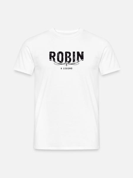 ROBIN A LEGEND verziert - Männer T-Shirt - Weiß