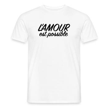 L'amour est possible - Citation Amour - T-shirt homme - blanc - Devant - AI Model Male 178 dark (178cm)