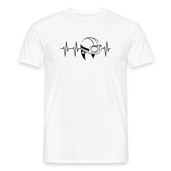 Herzschlag Helm retro alt vintage Motorrad Moped - Männer T-Shirt - Weiß - Vorne - AI Model Male 178 dark (178cm)