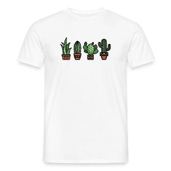 Cactus plante d’intérieur bande dessinée couleur botanique amour - T-shirt homme - blanc - Devant - AI Model Male 178 dark (178cm)