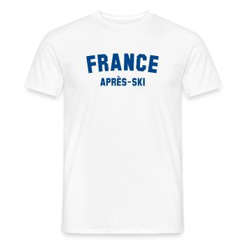 APRES SKI France - Men's T-Shirt - white - Front - AI Model Male 178 dark (178cm)