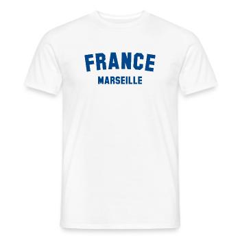 MARSEILLE France Frankreich - T-shirt homme - blanc - Devant - AI Model Male 178 dark (178cm)