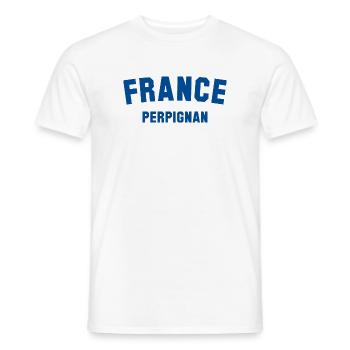 PERPIGNAN, France, France - T-shirt homme - blanc - Devant - AI Model Male 178 dark (178cm)