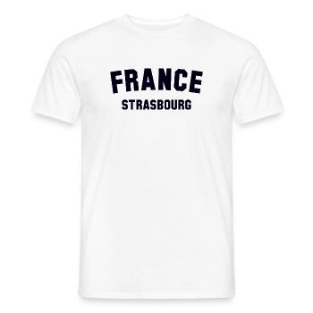 STRASBOURG France - Männer T-Shirt - Weiß - Vorne - AI Model Male 178 dark (178cm)