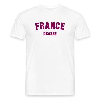 GRASSE France France - Men's T-Shirt - white - Front - AI Model Male 178 dark (178cm)